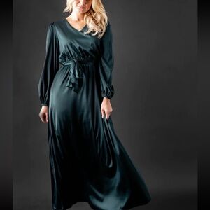 Hunter green maxi dress